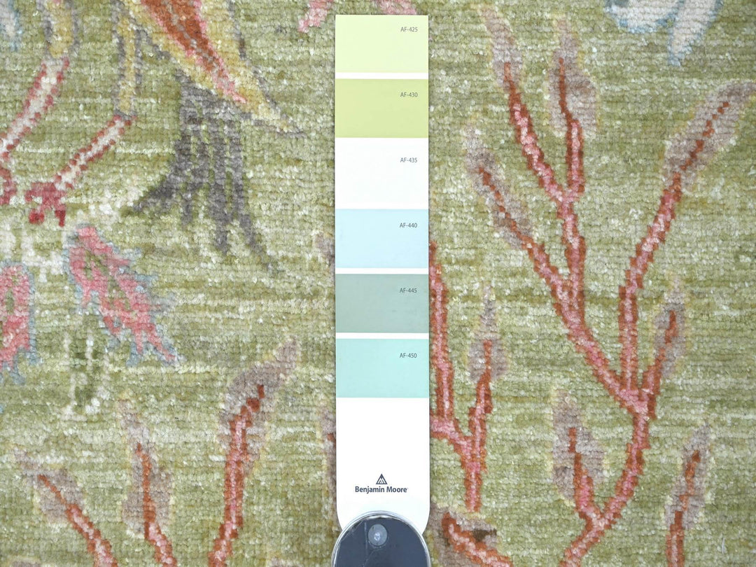 3'0" x 5'0" New Hand Knotted Green Wool Rectangle Oriental Rug - MOA10221629