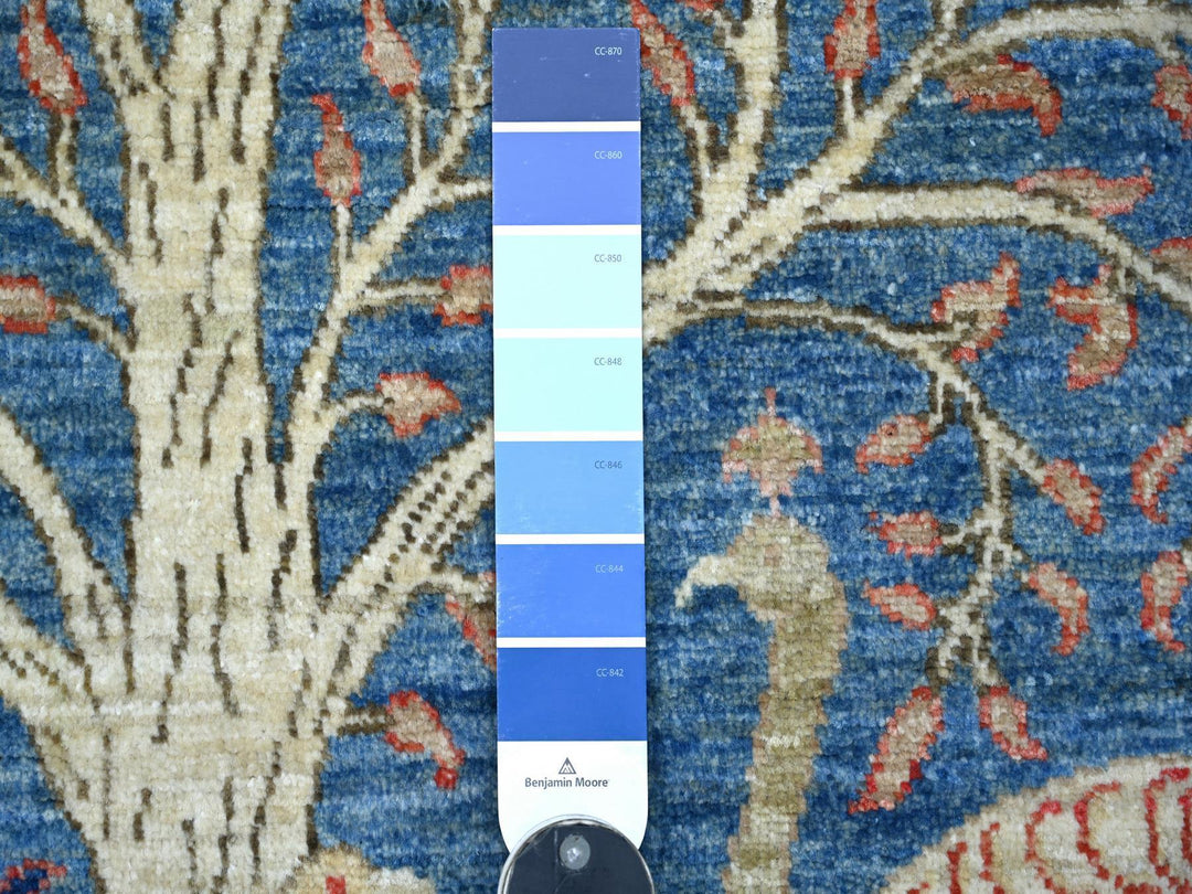 3'11" x 5'11" New Hand Knotted Blue Wool Rectangle Oriental Rug - MOA10221631