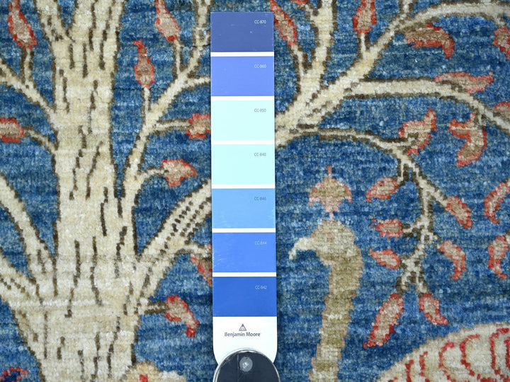 3'11" x 5'11" New Hand Knotted Blue Wool Rectangle Oriental Rug - MOA10221631