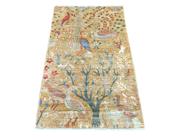 3'1" x 4'11" New Hand Knotted Brown Wool Rectangle Oriental Rug - MOA10221633