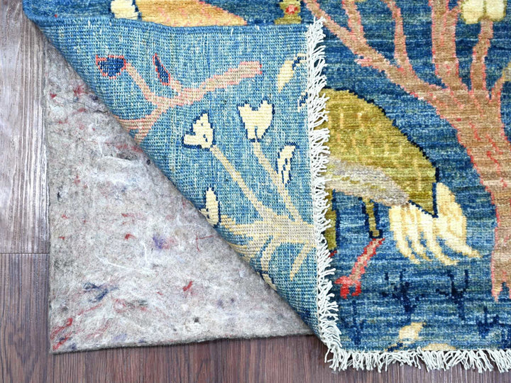 2'7" x 11'9" New Hand Knotted Blue Wool Runner Oriental Rug - MOA10221634