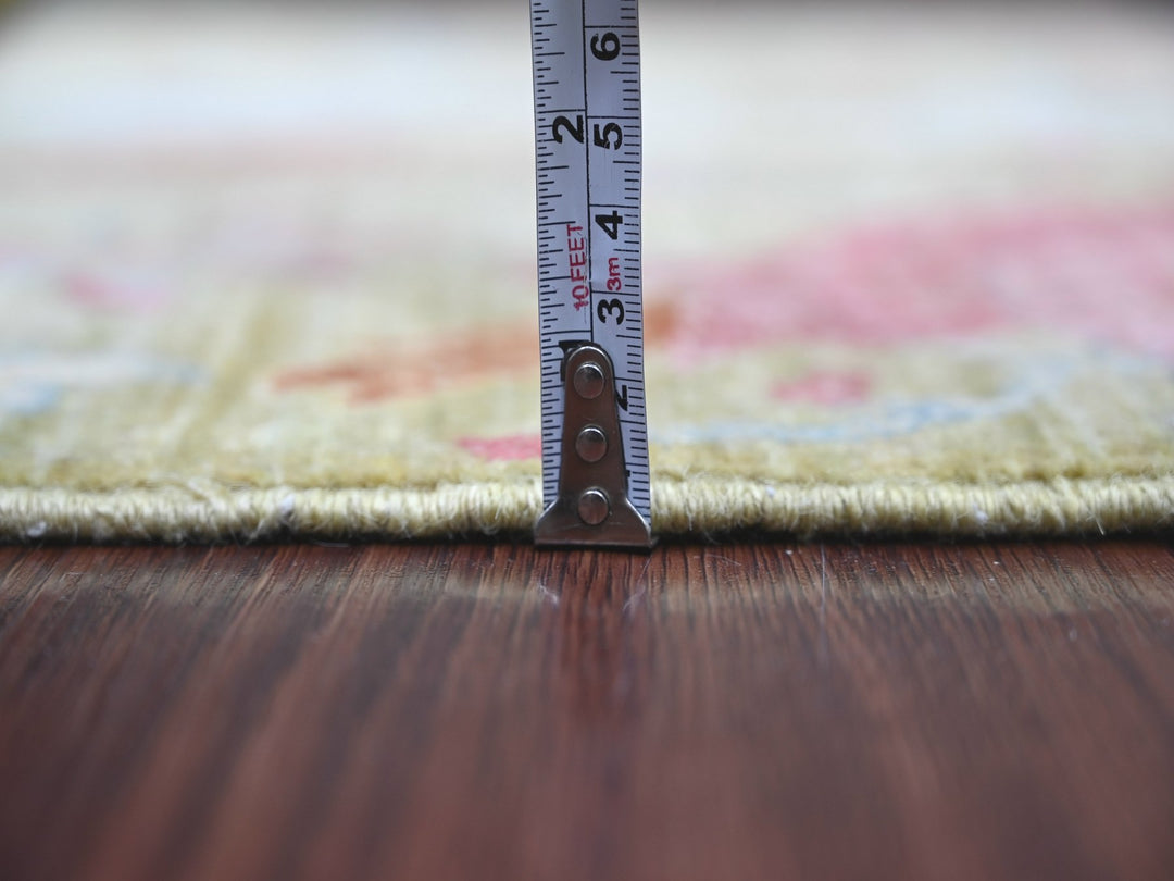 2'6" x 5'9" New Hand Knotted Green Wool Runner Oriental Rug - MOA10221635