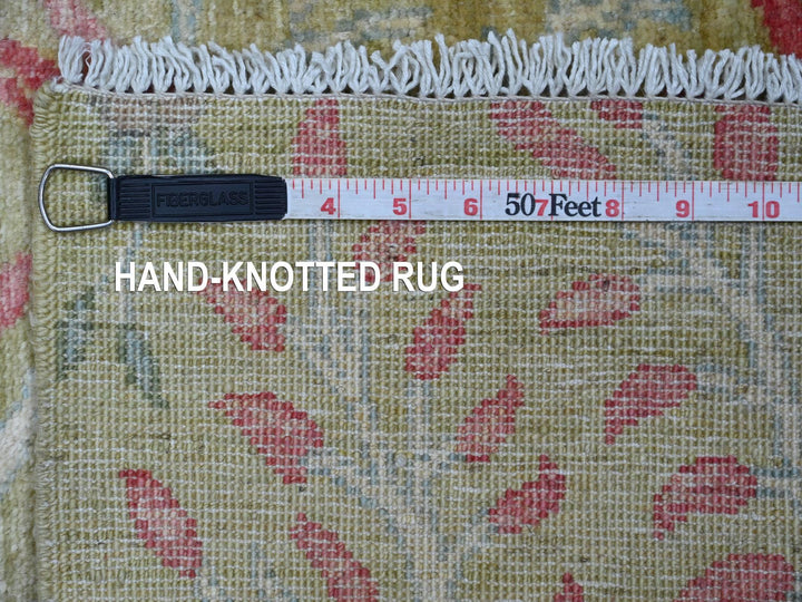 2'6" x 5'9" New Hand Knotted Green Wool Runner Oriental Rug - MOA10221635