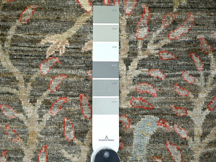 2'5" x 19'9" New Hand Knotted Brown Wool Runner Oriental Rug - MOA10221636