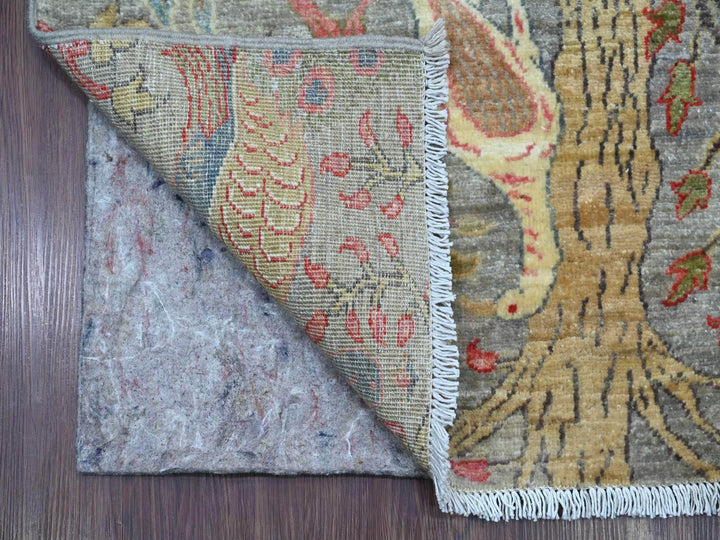 2'11" x 21'4" New Hand Knotted Grey Wool Runner Oriental Rug - MOA10221638