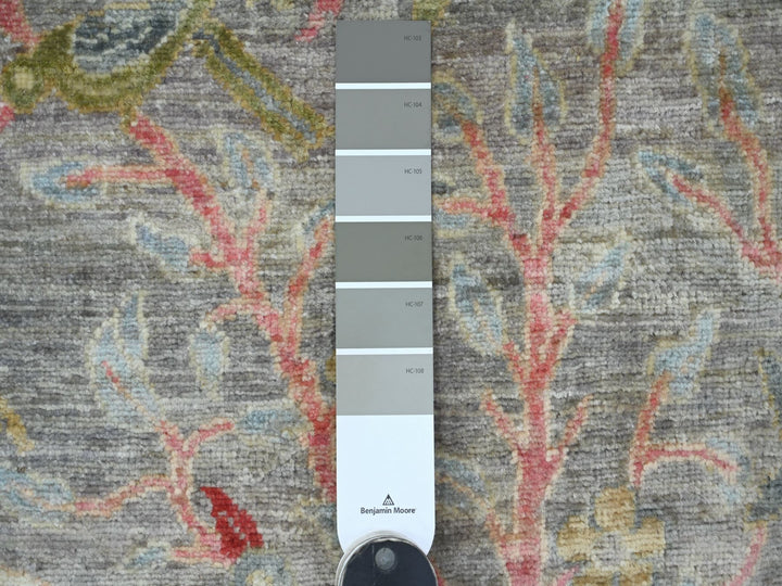 2'11" x 21'4" New Hand Knotted Grey Wool Runner Oriental Rug - MOA10221638