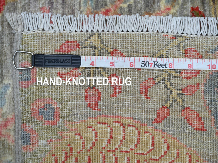 2'11" x 21'4" New Hand Knotted Grey Wool Runner Oriental Rug - MOA10221638