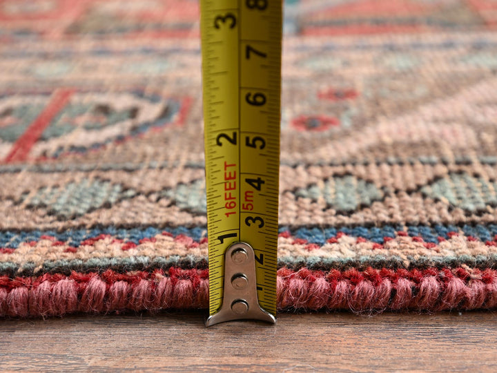 3'3" x 9'3" Vintage Hand Knotted Red Wool Runner Oriental Rug - MOA1022163