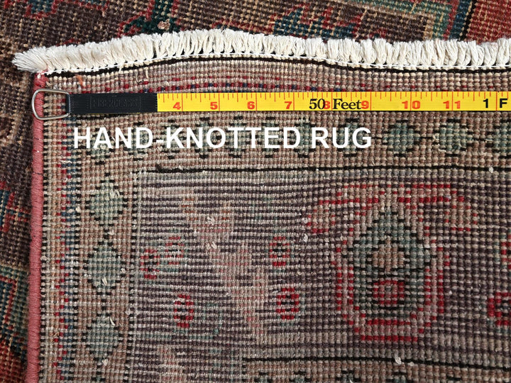 3'3" x 9'3" Vintage Hand Knotted Red Wool Runner Oriental Rug - MOA1022163