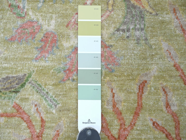 2'7" x 5'11" New Hand Knotted Green Wool Runner Oriental Rug - MOA10221640