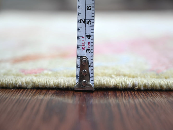 2'7" x 5'11" New Hand Knotted Green Wool Runner Oriental Rug - MOA10221640