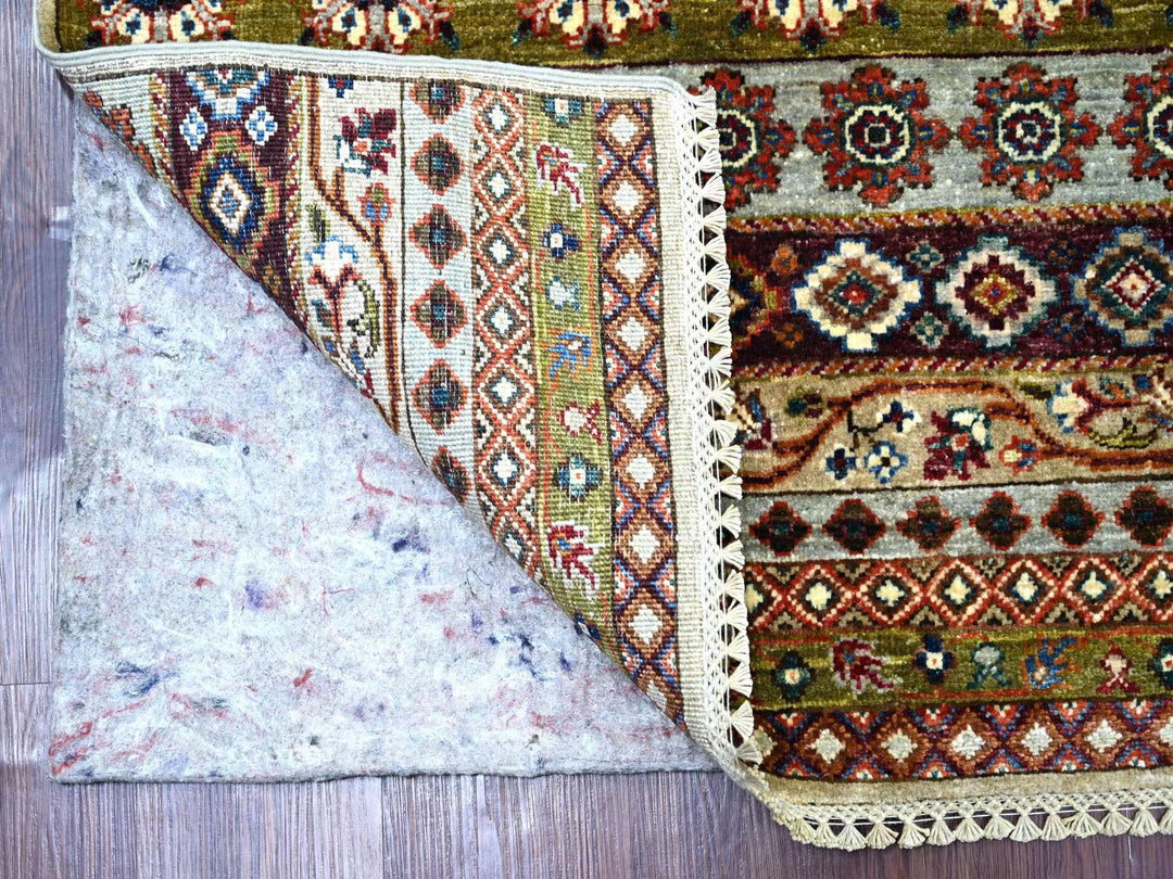 5'0" x 6'11" New Hand Knotted Brown Wool Rectangle Oriental Rug - MOA10221645