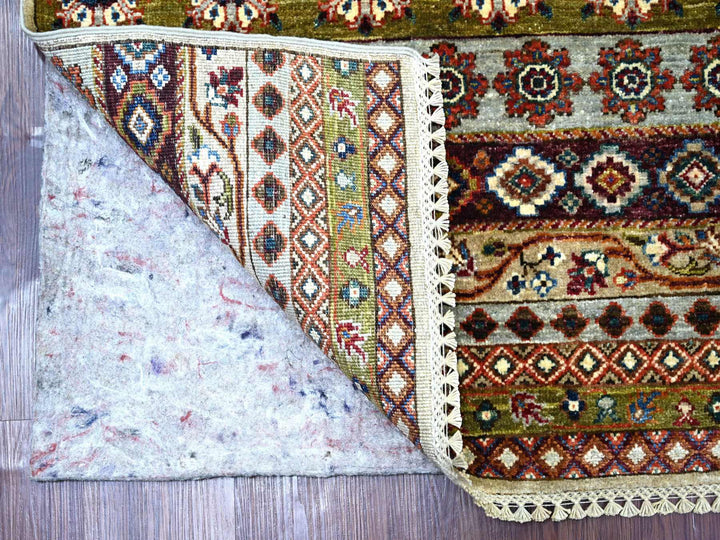 5'0" x 6'11" New Hand Knotted Brown Wool Rectangle Oriental Rug - MOA10221645