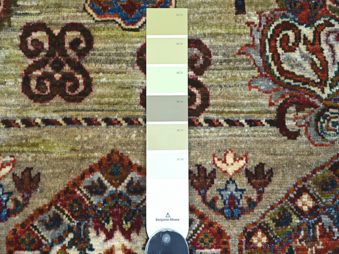 5'0" x 6'11" New Hand Knotted Brown Wool Rectangle Oriental Rug - MOA10221645