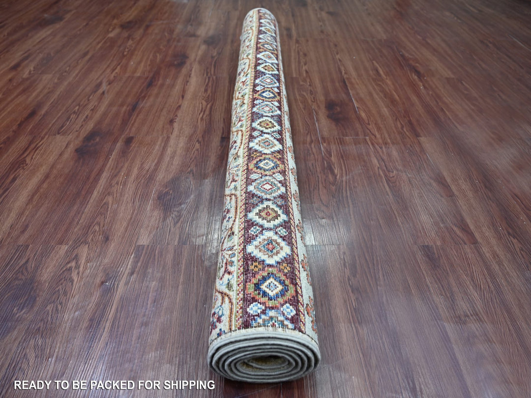5'0" x 6'11" New Hand Knotted Brown Wool Rectangle Oriental Rug - MOA10221645