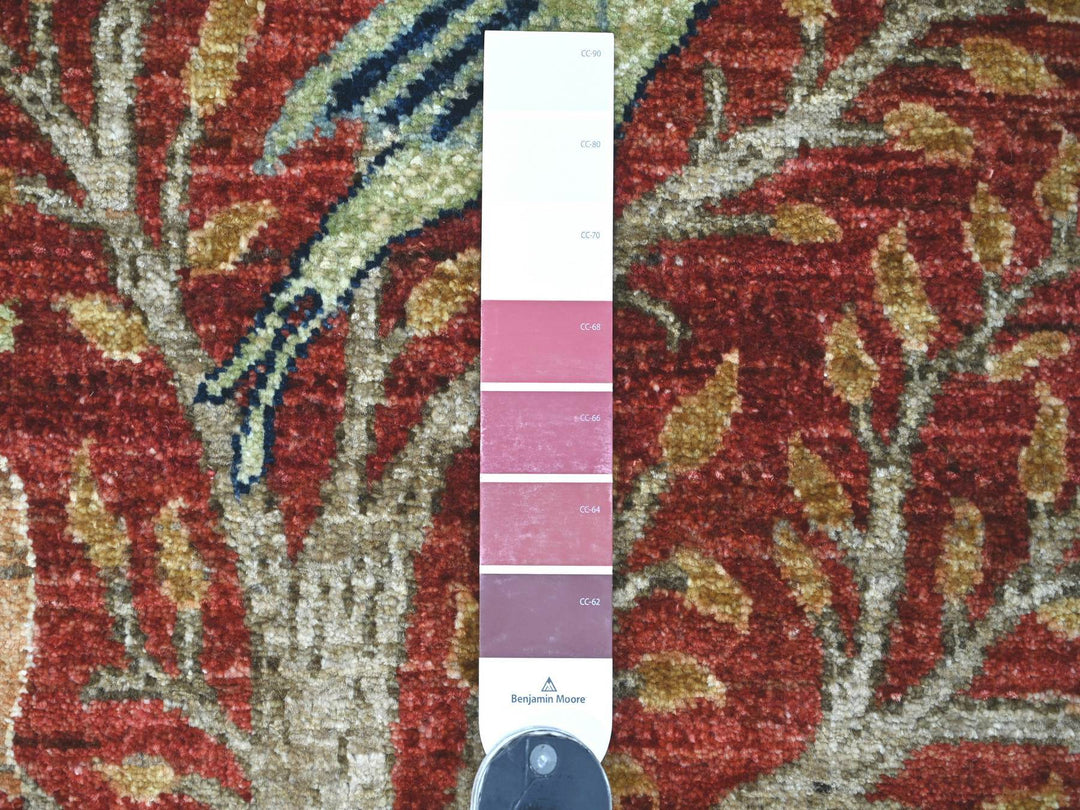 2'7" x 19'9" New Hand Knotted Red Wool Runner Oriental Rug - MOA10221647