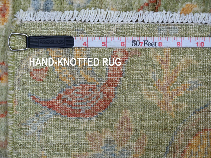 2'1" x 3'0" New Hand Knotted Green Wool Rectangle Oriental Rug - MOA10221649