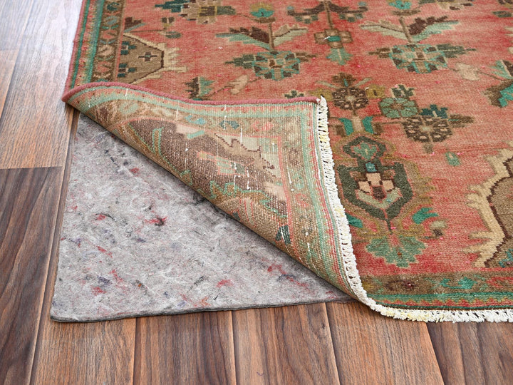 2'7" x 9'2" Vintage Hand Knotted Pink Wool Runner Oriental Rug - MOA1022164