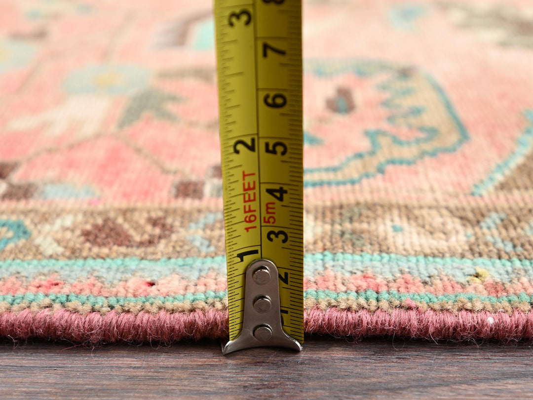 2'7" x 9'2" Vintage Hand Knotted Pink Wool Runner Oriental Rug - MOA1022164