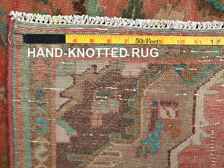 2'7" x 9'2" Vintage Hand Knotted Pink Wool Runner Oriental Rug - MOA1022164