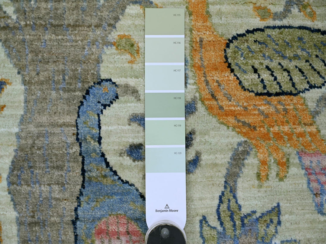 2'7" x 6'3" New Hand Knotted Green Wool Runner Oriental Rug - MOA10221650