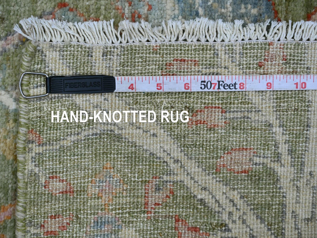 3'0" x 5'0" New Hand Knotted Green Wool Rectangle Oriental Rug - MOA10221651