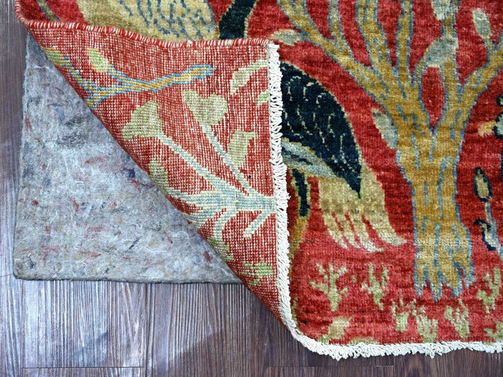 2'6" x 8'1" New Hand Knotted Red Wool Runner Oriental Rug - MOA10221652
