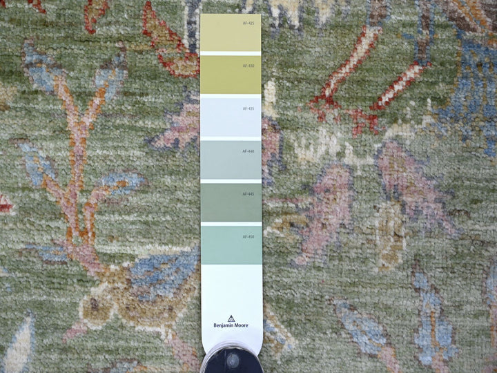 3'0" x 4'11" New Hand Knotted Green Wool Rectangle Oriental Rug - MOA10221653