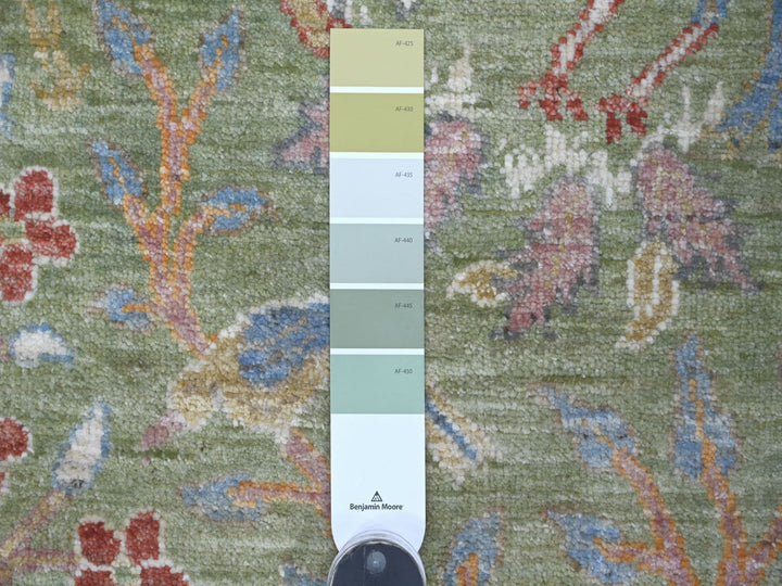 3'0" x 5'3" New Hand Knotted Green Wool Rectangle Oriental Rug - MOA10221655