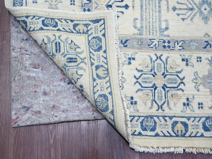 7'10" x 9'9" New Hand Knotted Ivory Wool Rectangle Oriental Rug - MOA10221656