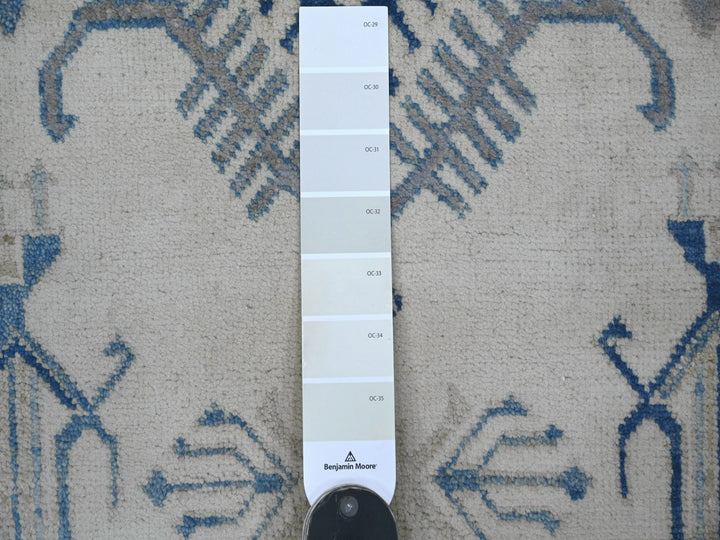 7'10" x 9'9" New Hand Knotted Ivory Wool Rectangle Oriental Rug - MOA10221656