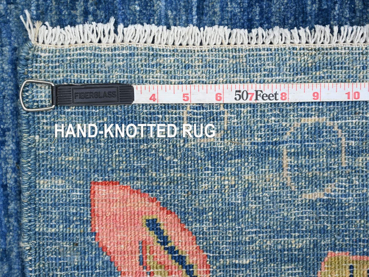 4'11" x 6'10" New Hand Knotted Blue Wool Rectangle Oriental Rug - MOA10221657
