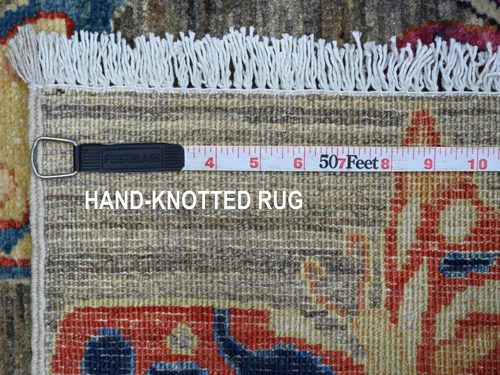 3'10" x 5'11" New Hand Knotted Grey Wool Rectangle Oriental Rug - MOA10221658