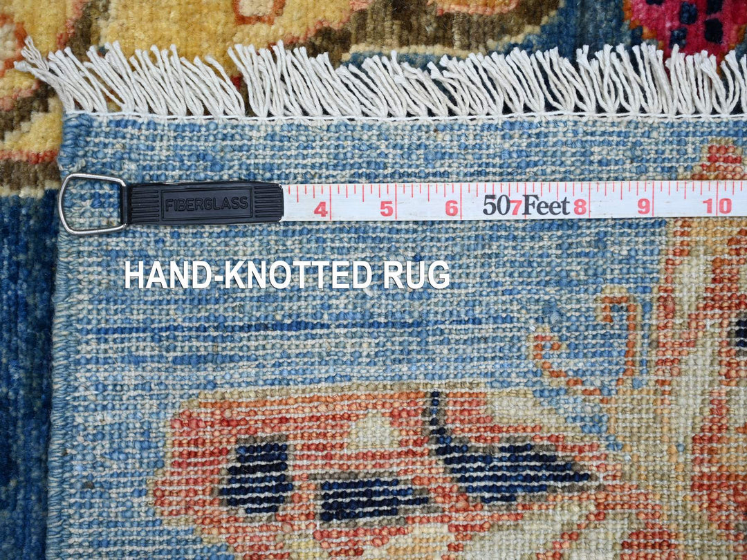 3'11" x 5'7" New Hand Knotted Blue Wool Rectangle Oriental Rug - MOA10221660