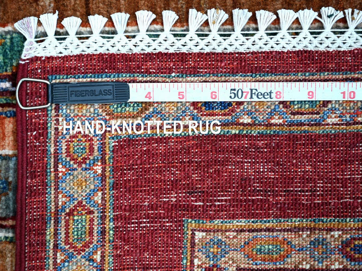 2'8" x 8'5" New Hand Knotted Red Wool Runner Oriental Rug - MOA10221665