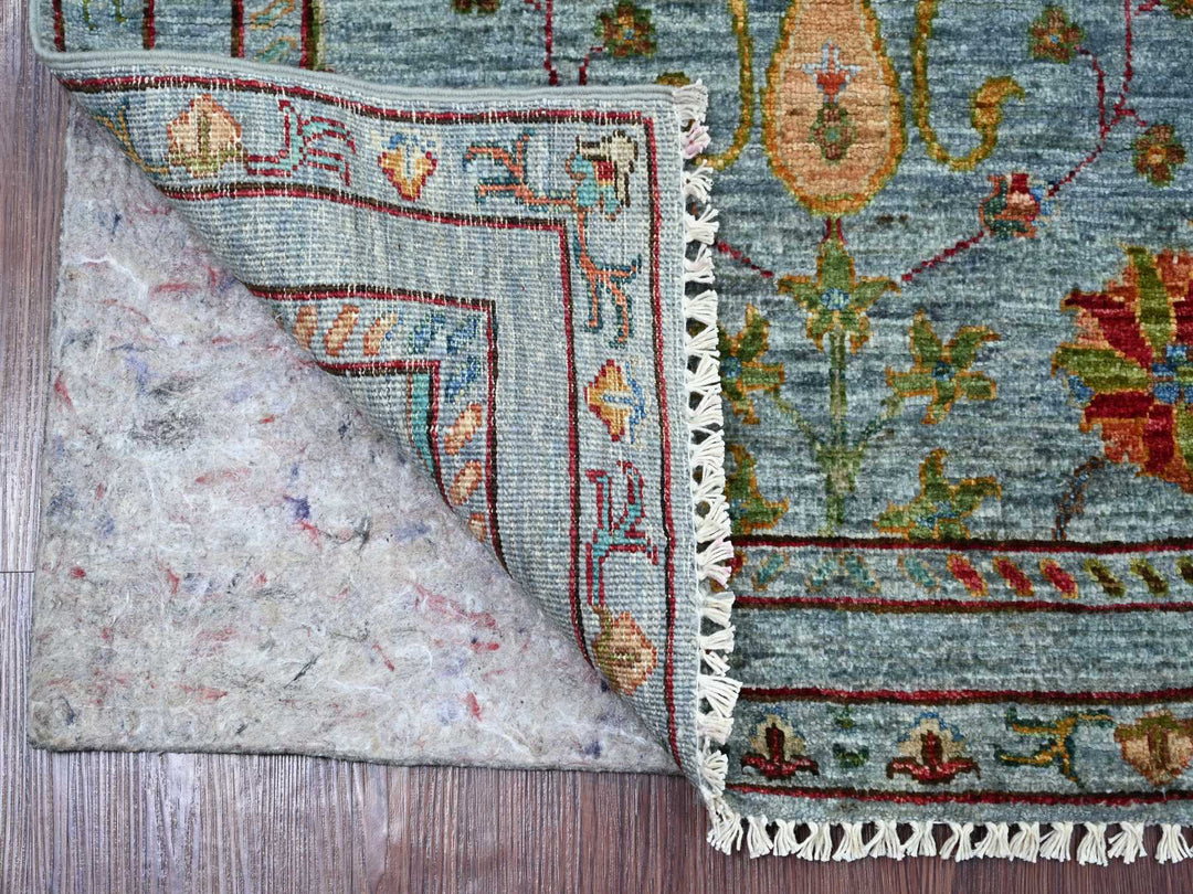 2'10" x 8'5" New Hand Knotted Blue Wool Runner Oriental Rug - MOA10221666
