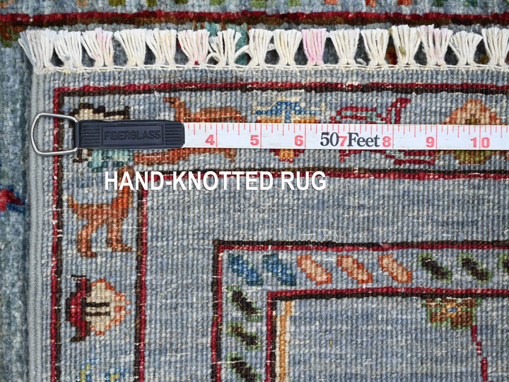 2'10" x 8'5" New Hand Knotted Blue Wool Runner Oriental Rug - MOA10221666
