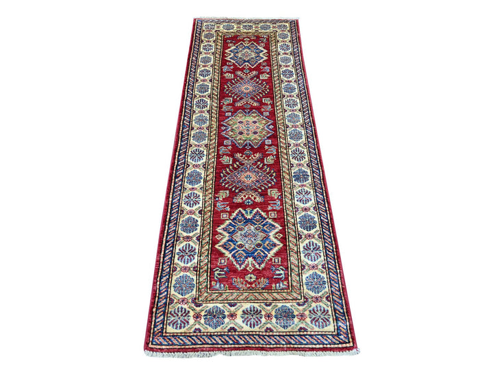 2'4" x 6'9" New Hand Knotted Red Wool Runner Oriental Rug - MOA10221667