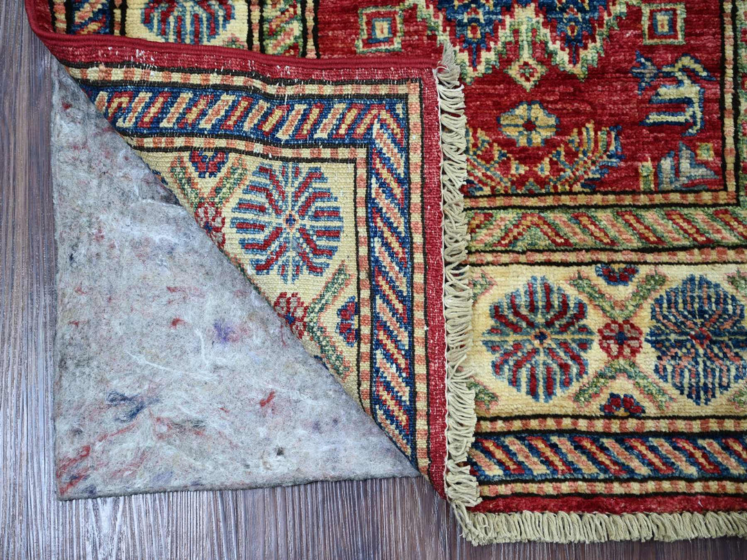 2'4" x 6'9" New Hand Knotted Red Wool Runner Oriental Rug - MOA10221667