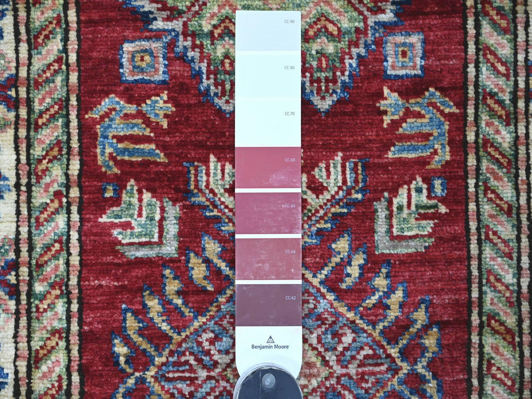 2'4" x 6'9" New Hand Knotted Red Wool Runner Oriental Rug - MOA10221667