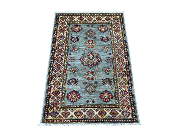 2'7" x 3'10" New Hand Knotted Grey Wool Rectangle Oriental Rug - MOA10221669