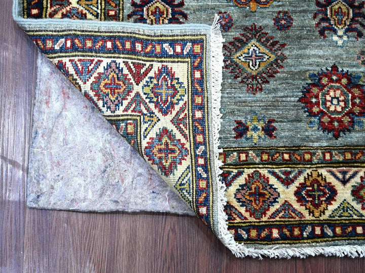 2'7" x 3'10" New Hand Knotted Grey Wool Rectangle Oriental Rug - MOA10221669