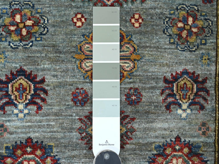 2'7" x 3'10" New Hand Knotted Grey Wool Rectangle Oriental Rug - MOA10221669