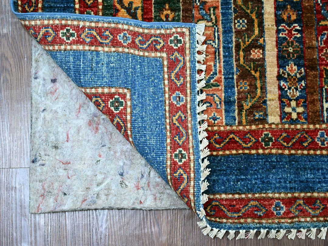 2'10" x 8'1" New Hand Knotted Blue Wool Runner Oriental Rug - MOA10221670