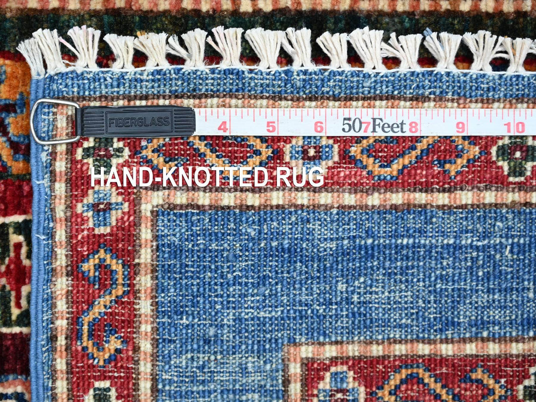 2'10" x 8'1" New Hand Knotted Blue Wool Runner Oriental Rug - MOA10221670