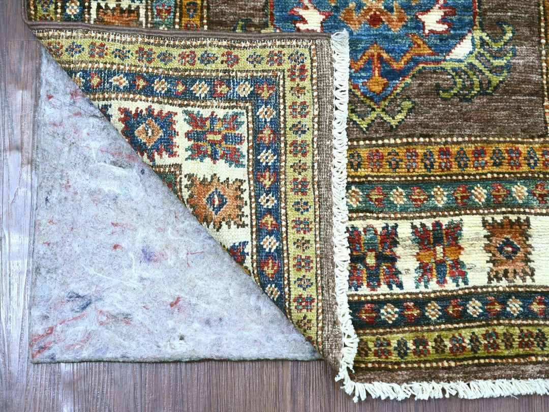2'7" x 9'4" New Hand Knotted Brown Wool Runner Oriental Rug - MOA10221671