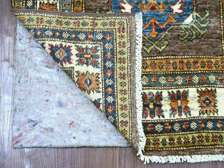 2'7" x 9'4" New Hand Knotted Brown Wool Runner Oriental Rug - MOA10221671
