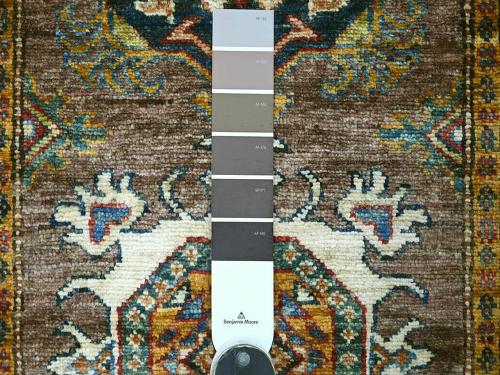 2'7" x 9'4" New Hand Knotted Brown Wool Runner Oriental Rug - MOA10221671