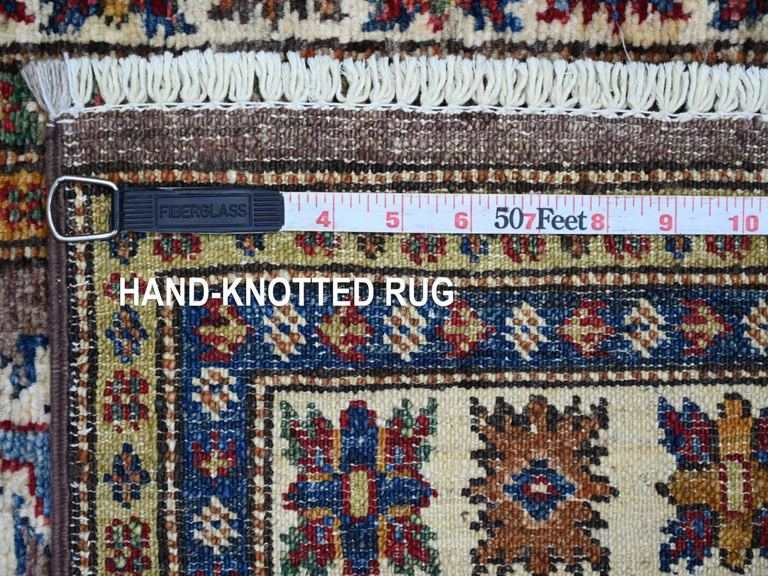 2'7" x 9'4" New Hand Knotted Brown Wool Runner Oriental Rug - MOA10221671