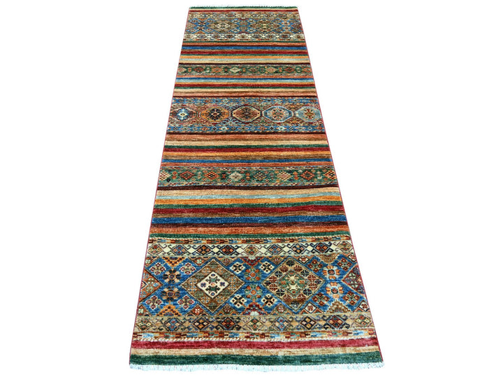 2'9" x 8'9" New Hand Knotted Multicolored Wool Runner Oriental Rug - MOA10221672